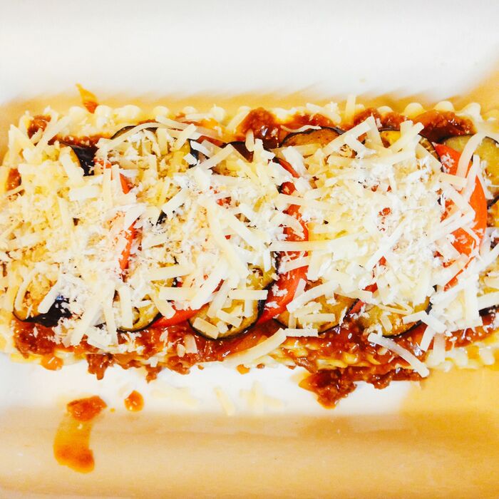 チーズをのせて焼きます