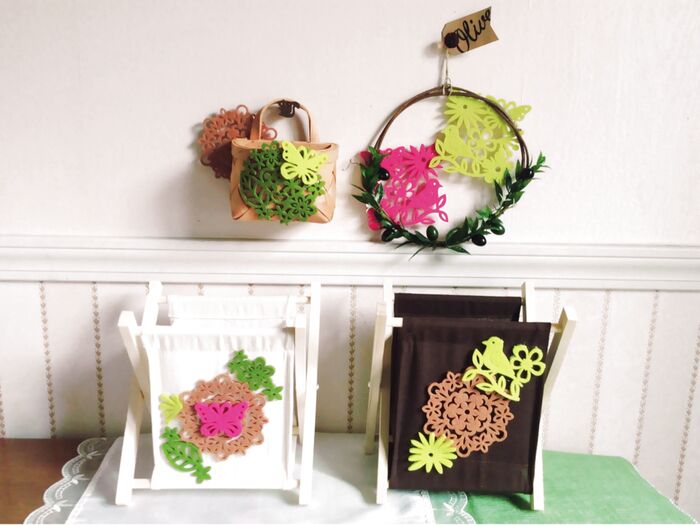 簡単!グルーガンで スグできる♪フェルト コースターの 可愛い小物♪