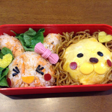 キャラ弁:うさちゃんとライオンくんのラブラブ弁当