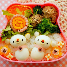 キャラ弁・デコ弁に!うずら3個でツインズくまちゃん弁当♪