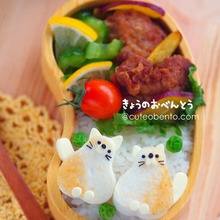 双子の猫ちゃんのキャラ弁