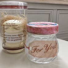 空き瓶を可愛くデコポッジ&ダイソーシートでキャンディデコ♪