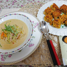 ラ王アレンジ★カリカリキューブ麺&クリーミースープ