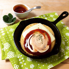 お餅入り*豚挽き肉と野菜たっぷり!簡単洋風お好み焼き