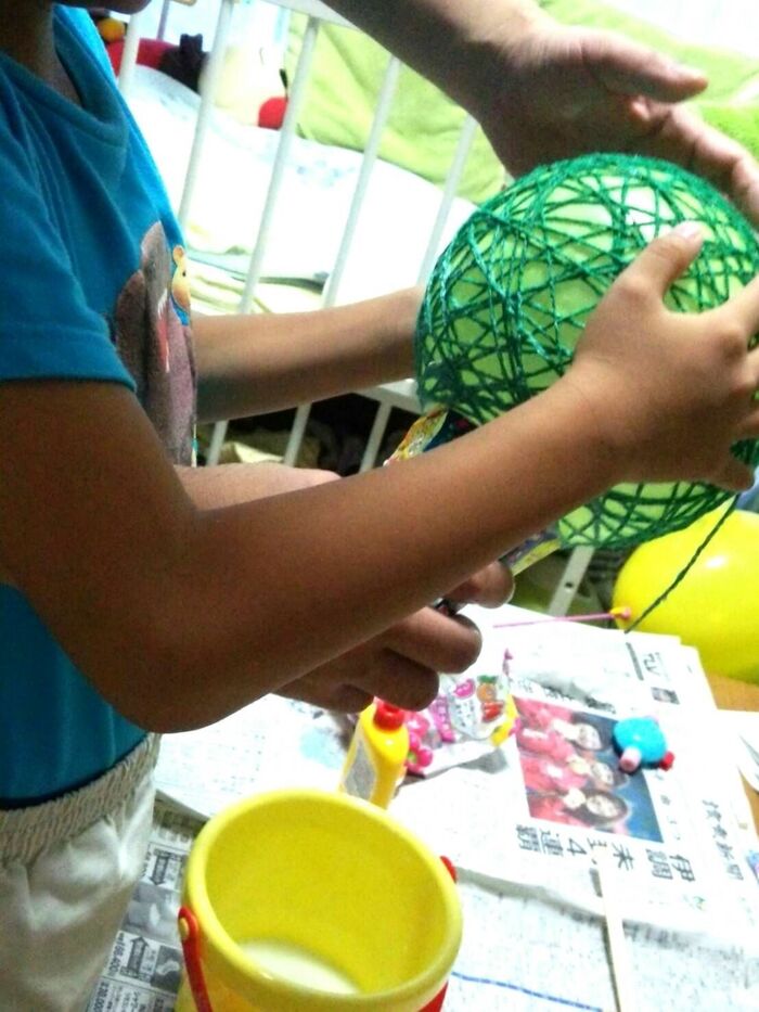 普通の風船も膨らませて