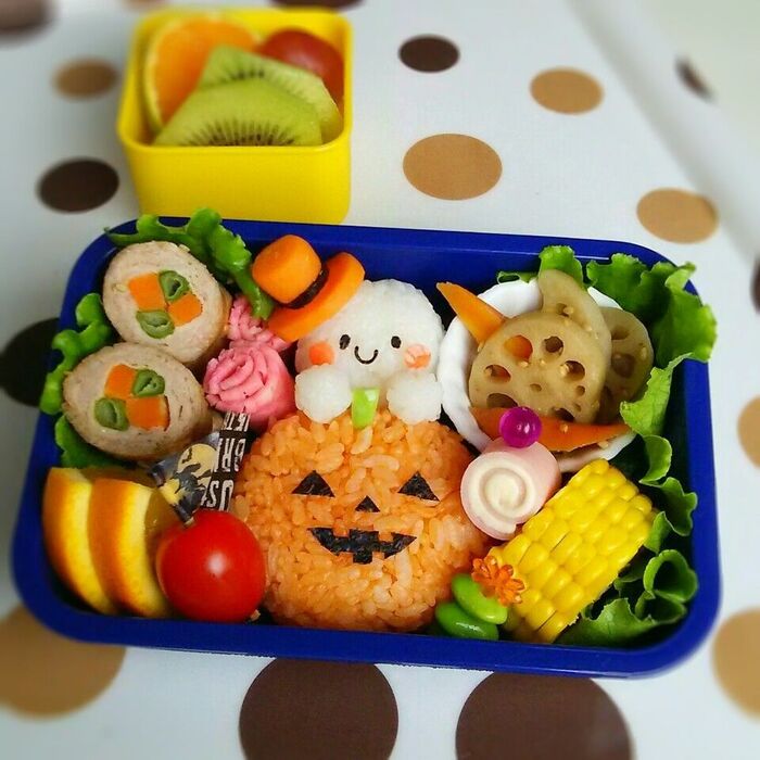 キャラ弁☆ジャックとおばけちゃんのハロウィン弁当♪