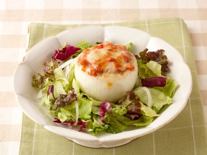 玉ねぎまるごと!グラタン風サラダであったまろう♪