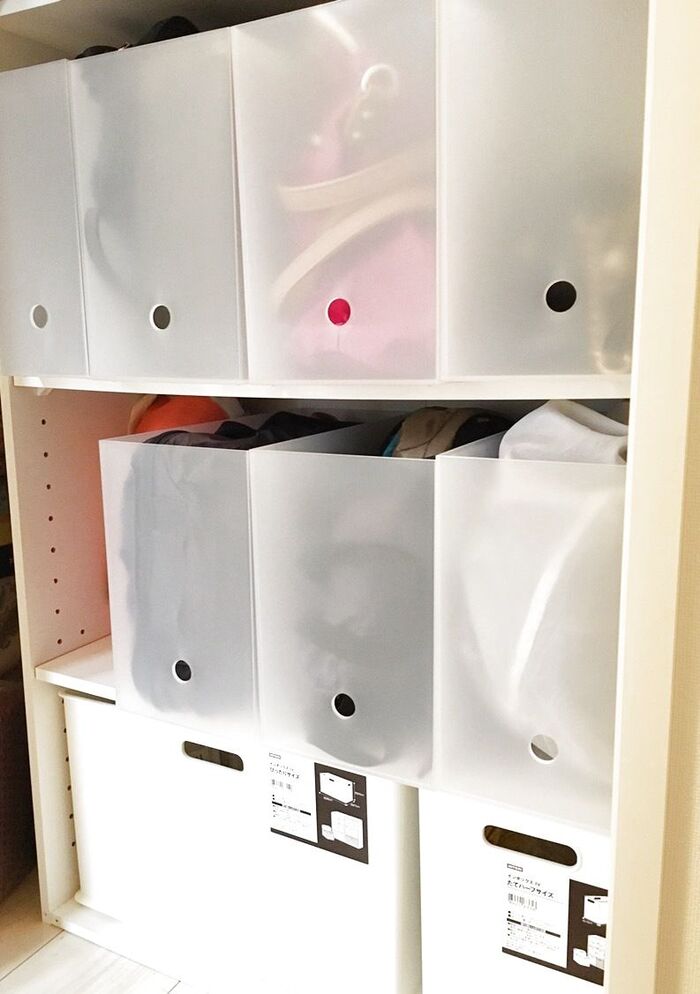 【ラクラクシリーズ2】 無印良品のファイルボックスを使って、ラクラクバッグ収納