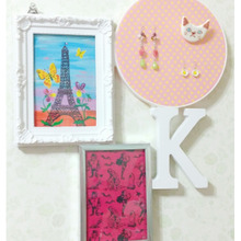 貼るだけ簡単!写真立て&刺繍枠で壁掛けオブジェをハンドメイド