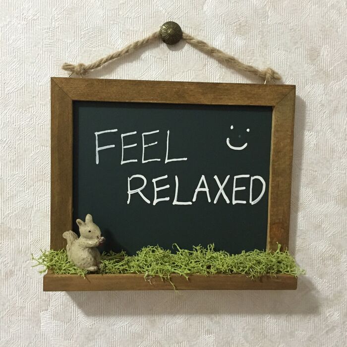 5分で完成☆ダイソーの天然木フレーム(ブラックボード)を使った癒される壁掛け