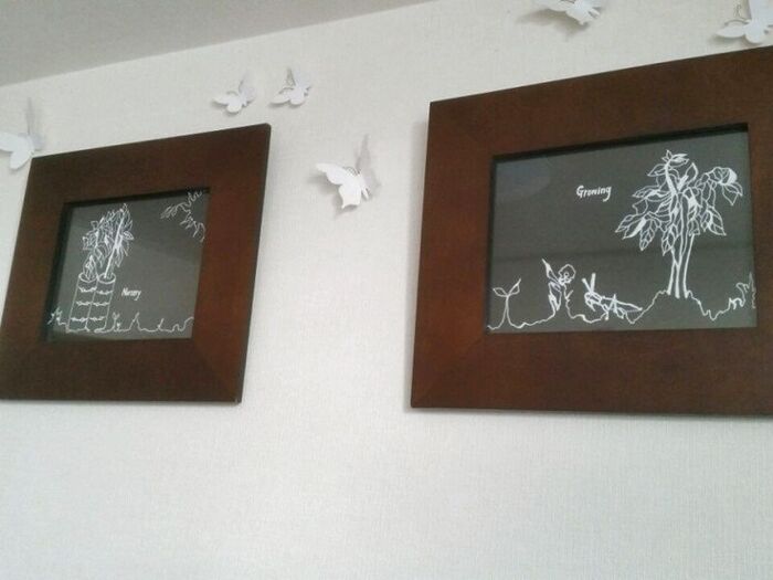 子どもと作るモノトーンインテリアフレーム