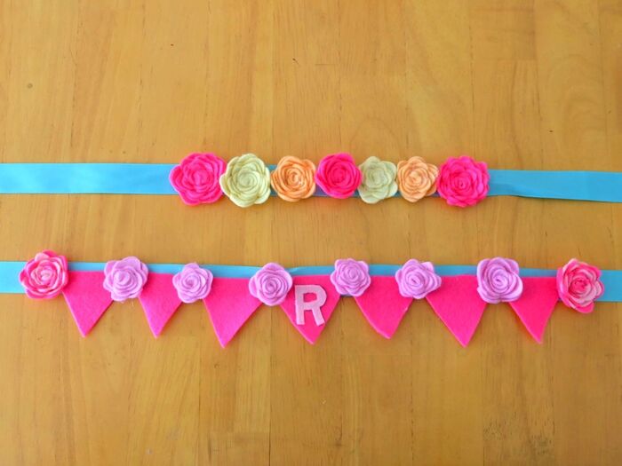 ギザギザ山の残りでガーランド&ヘア飾りを