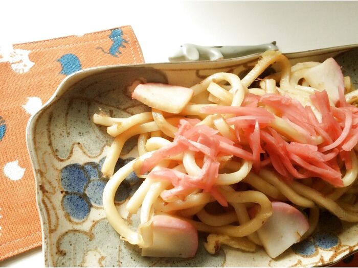 我が家の定番♪お醤油味の 焼うどん♪