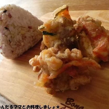 野菜を入れてボリュームたっぷり簡単★豚唐揚げ