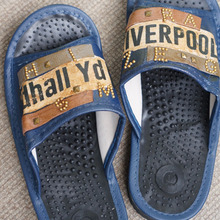 100均健康サンダルを布デコパージュで男前に簡単リメイク