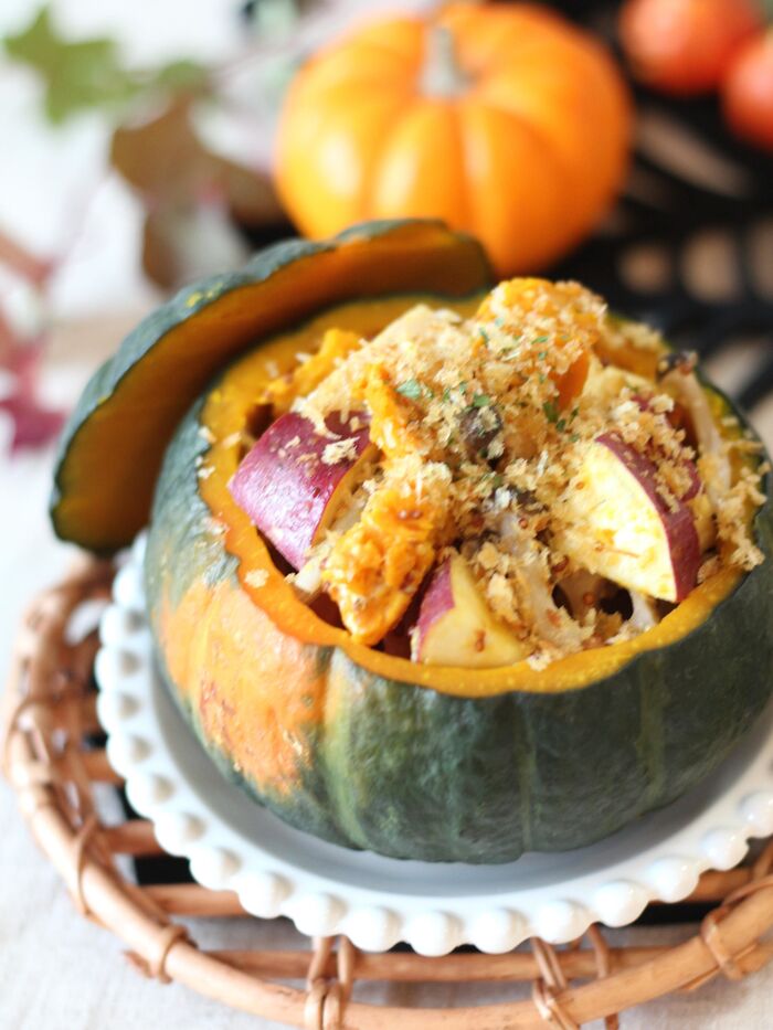 坊ちゃんかぼちゃのホットサラダ サクサクパン粉のせ