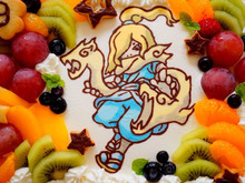 チョコ&生クリームデコ【妖怪ウォッチ】ヒカリオロチのキャラケーキ☆