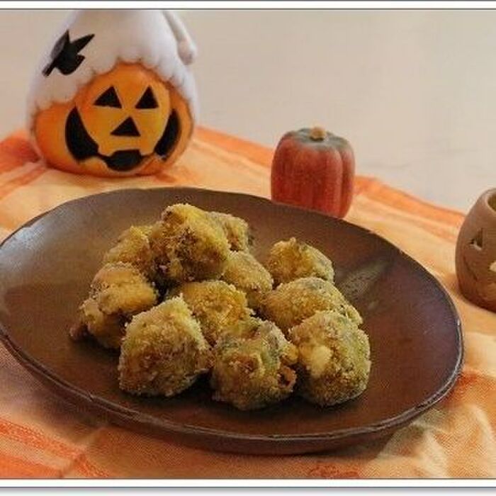 ハロウィンに♪かぼちゃとさつまいものコロコロ♪スパイスコロッケ☆