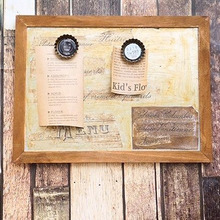 セリアのブリキフレームをデコパージュして★アンティーク風マグネットボード★