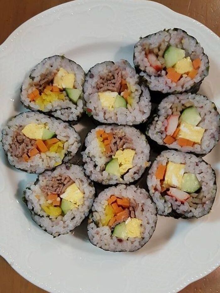 韓国キンパ(海苔巻き)を和風に作ってみました。