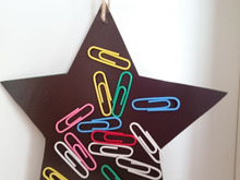 セリアのオーナメントでクリップホルダー☆