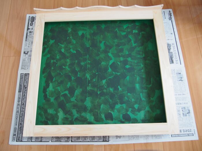 5、奥の板をこのように塗ります