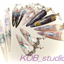 ネイルチップでアクセサリー作り☆ピアス