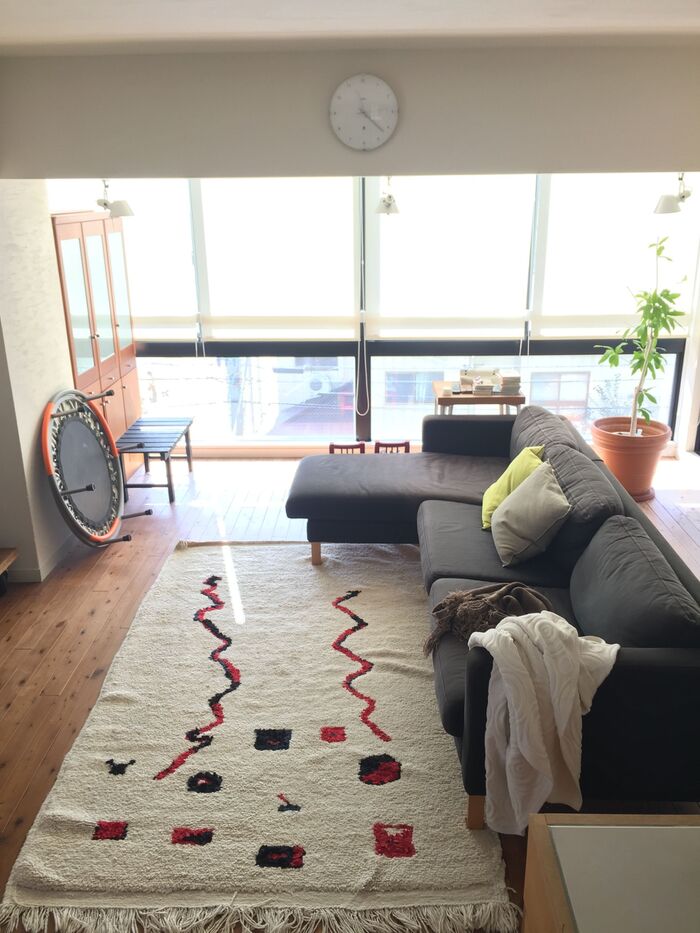 リビングの冬支度~ラグとファブリックで模様替え