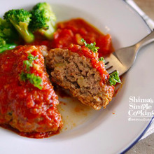 基本とコツを押さえて美味しいハンバーグ【トマト煮込みハンバーグ】