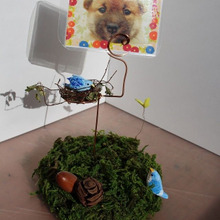 ダイソーDIY★青い鳥のメモスタンド