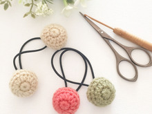 キャンドゥーの材料で作るくるみボタン風ヘアゴム