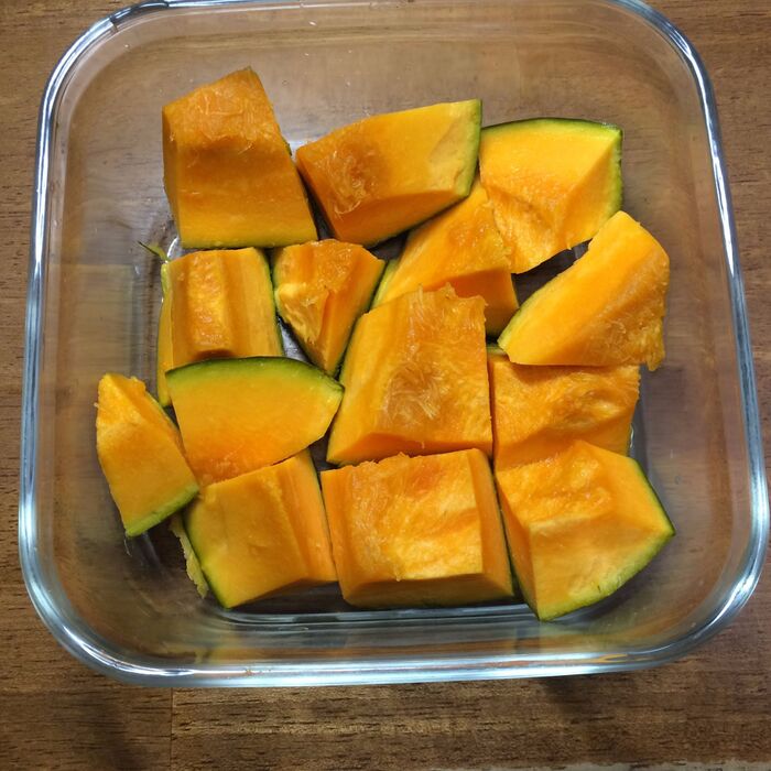 かぼちゃは切って電子レンジで加熱