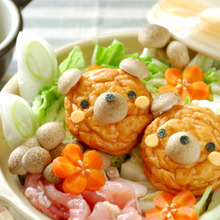 【デコ鍋】紀文の「魚河岸あげ」で簡単くまさん鍋の作り方