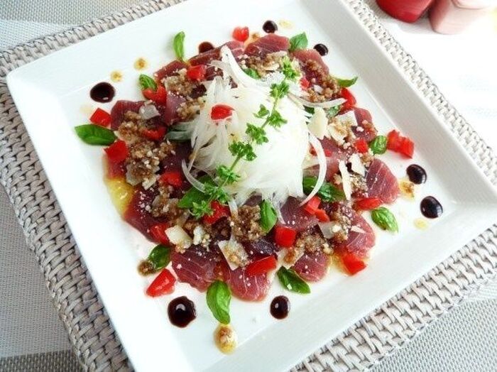 お刺身だけでじゃない!おしゃれなマグロのカルパッチョ