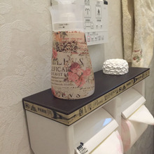 ダイソーのデコペーパーで、トイレの除菌ボトルをデコパージュ