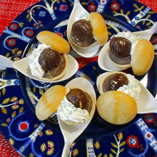 甘栗餡でフィンガーフード(ひとくち甘栗もなか)♪