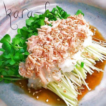 ノンオイルで痩せおつまみ♡和風ツナおろしカイワレ