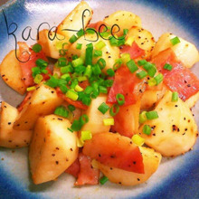 簡単5分おつまみ♡長いもとベーコンのめんつゆバター炒め