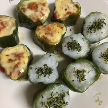 いつもと違う一口サイズのピーマンの肉詰め