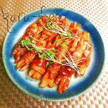 冷凍ポテトで簡単!お弁当にも◎肉巻きポテトポークチャップ味