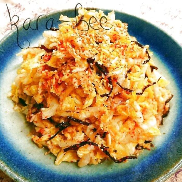 白菜モリモリ止まらない!ツナと白菜の浅漬けラーポンサラダ