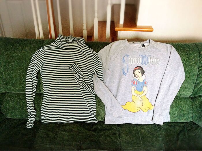 トレーナーと カットソーで カバーリング♪