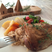 炊飯器で、ローストチキンワンプレート