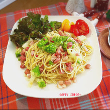 クリスマスパーティーに♪ロマネスコとベーコンのおめかしパスタ♡