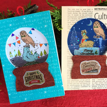 セリアのシールを使ったスノードーム風カードの作り方☆