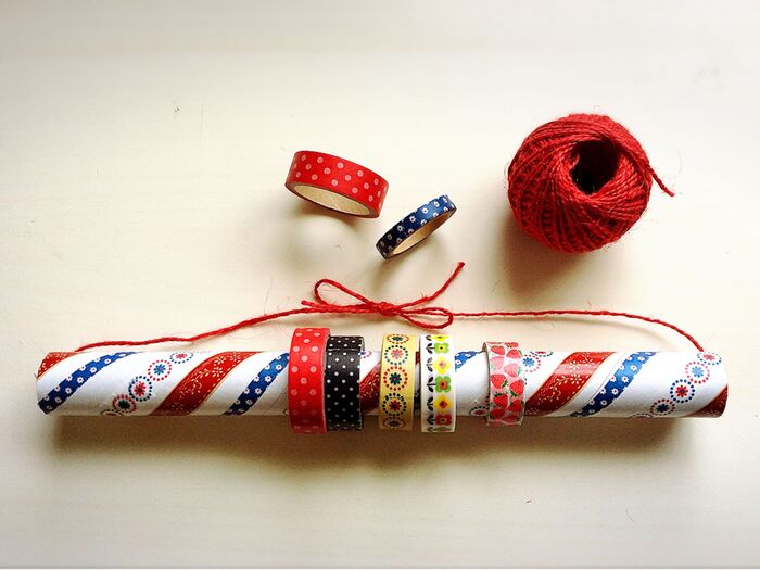 ラップの 芯も マステで 可愛く♪