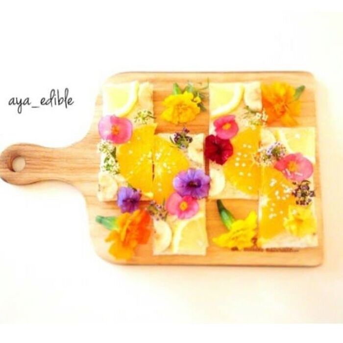 見た瞬間きゅん♡と驚く♩フラワーフルーツオープンサンド♡