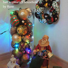 ガラスシリンダーとクリスマス飾り用LED３０球ランプデコレーション