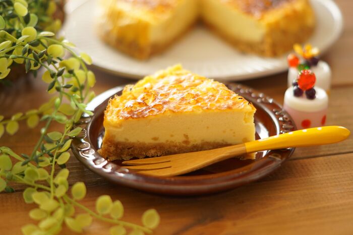 生クリーム、クリームチーズ、バターなし!ヘルシーベイクドチーズケーキ風