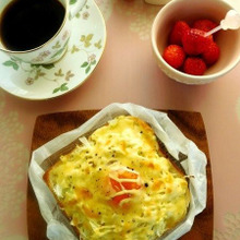 忙しい朝に!キャベツたっぷり目玉焼きトースト